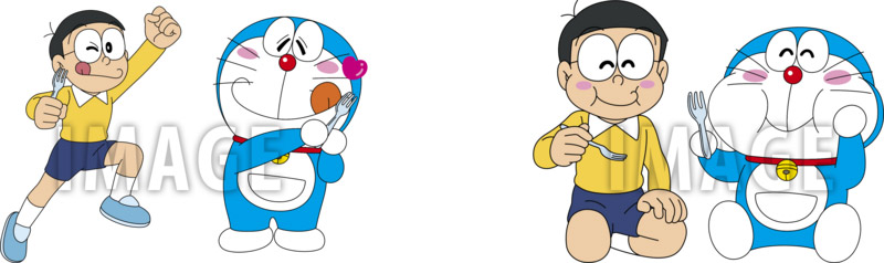 ドラえもんとのび太のオリジナルイラスト