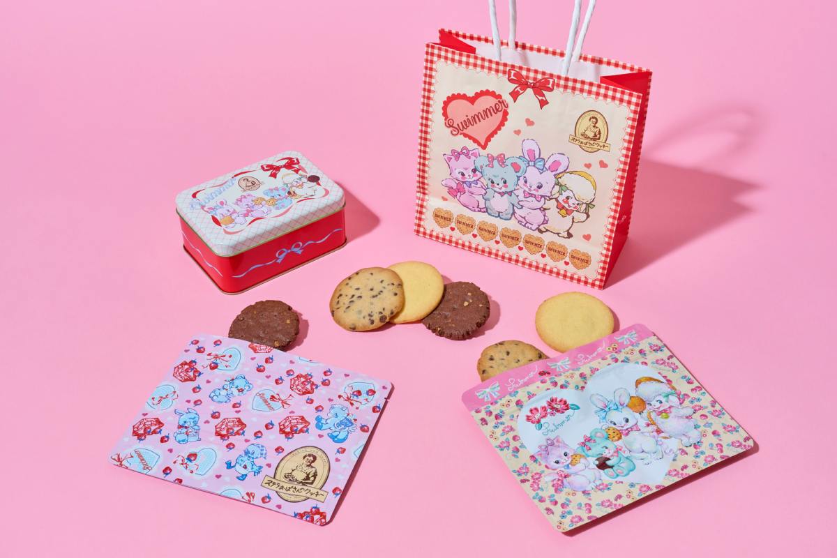 ステラおばさんのクッキーとSWIMMERが初コラボ　限定パウチや紙袋、コラボ記念缶が登場