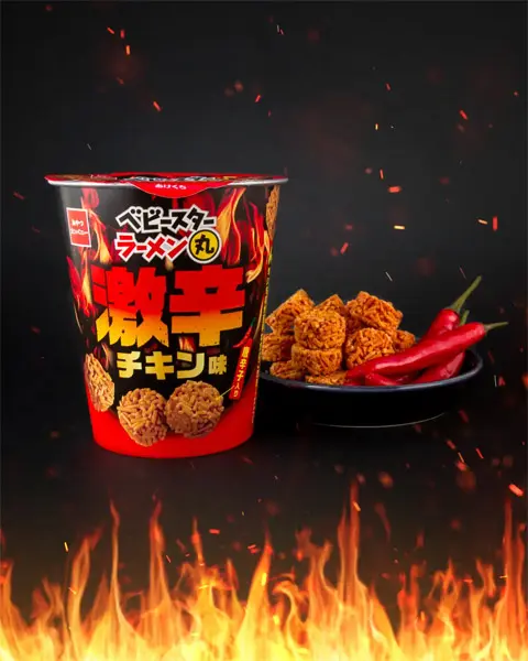 ビールとの相性抜群！ベビースターラーメン丸「激辛チキン味」期間限定発売