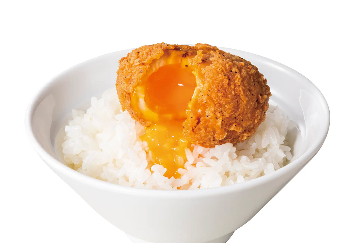 箸で割ってとろ～り　からやま「カリっとたまご」グランドメニュー入り