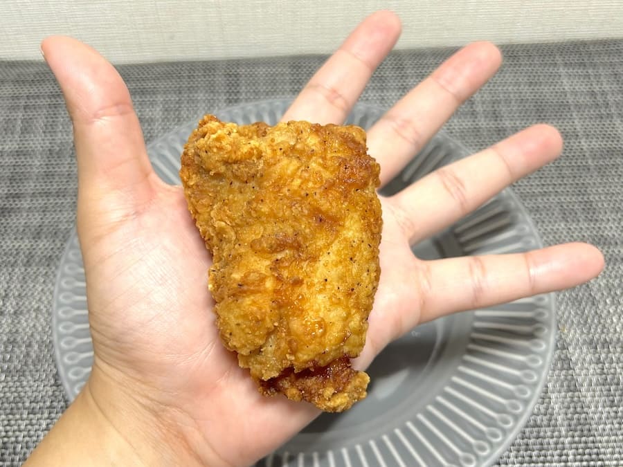 手のひらを少しはみ出すサイズ