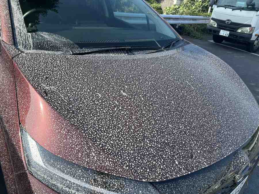 鹿児島に着いて5分で洗礼……火山灰だらけになった車が悲しすぎる