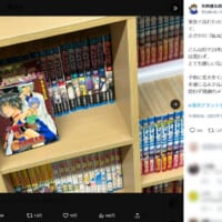 「BLACK CAT」のコミックスが並んだ本棚