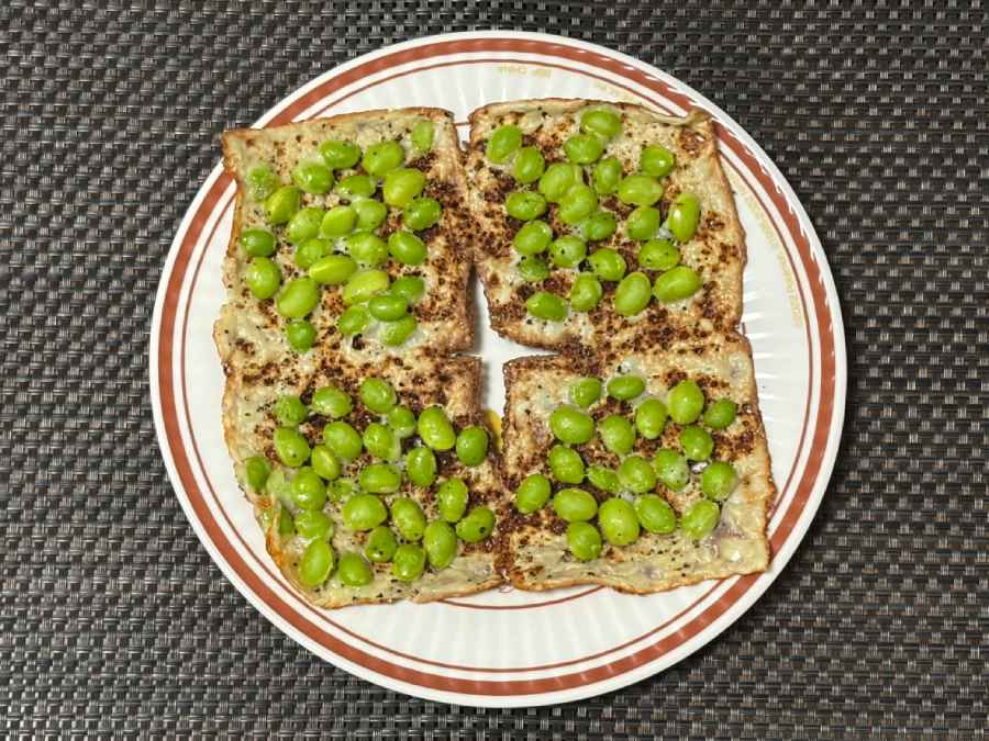 スライスチーズ枝豆の完成