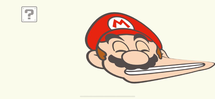マリオの顔を引っ張る