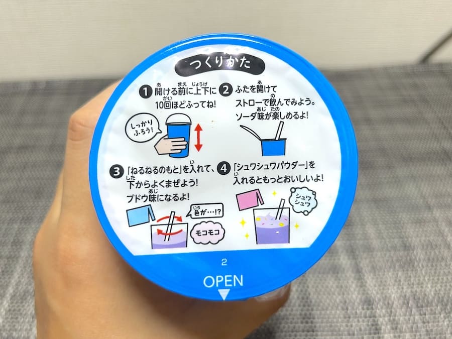内蓋に書かれた手順