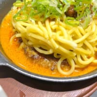 ハンバーグの上に担々麺