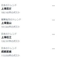 中国の地名が相次いでトレンド入り