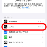 ズームの機能を選択
