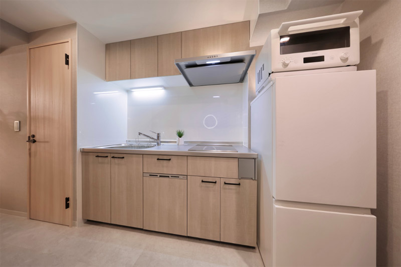 ッチンや洗濯乾燥機を備えた客室