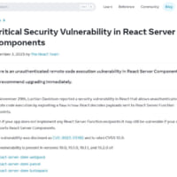 React開発チームは12月3日付で公式にこの問題を公表