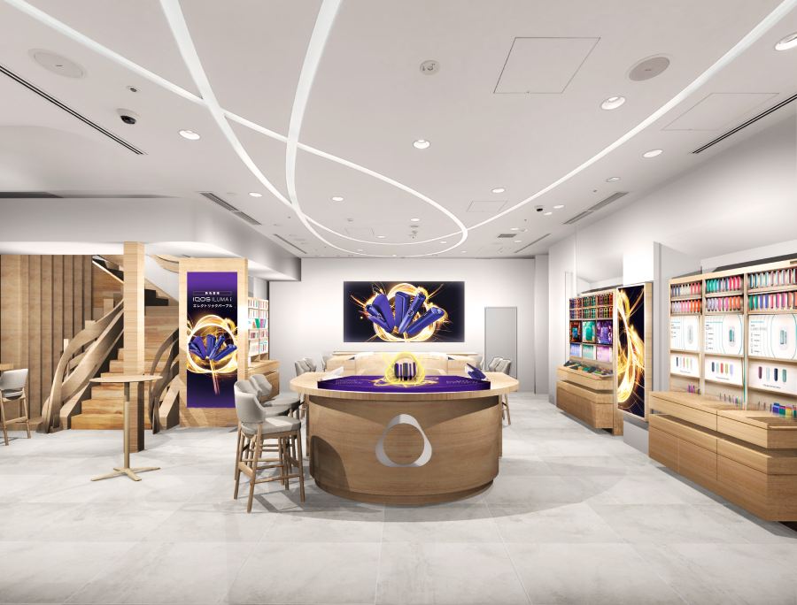 全国4店舗のIQOSストアで「IQOS ILUMA i エレクトリックパープル」の専用ディスプレイを展開