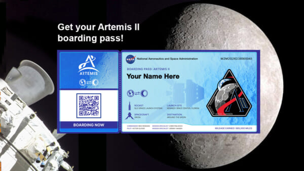 Artemis II仕様の「搭乗券(Boarding Pass)」