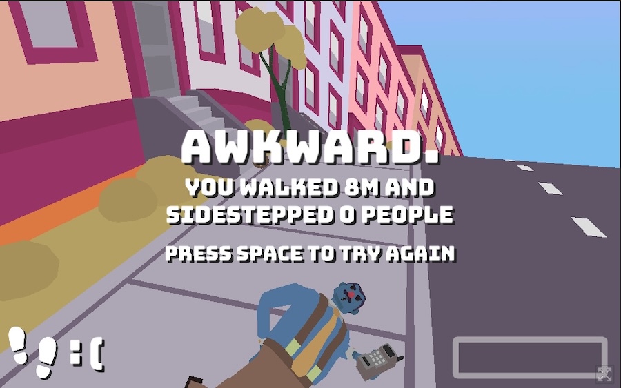 ぶつかるとゲームオーバー