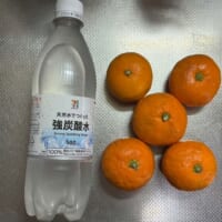 みかん5個と強炭酸水500mlを用意