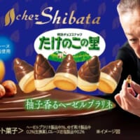 たけのこの里×シェ・シバタ　柚子香るヘーゼルプラリネ