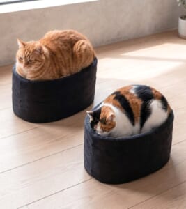 愛猫がお寿司に?軍艦巻き風ベッドに反響 商品化にも期待