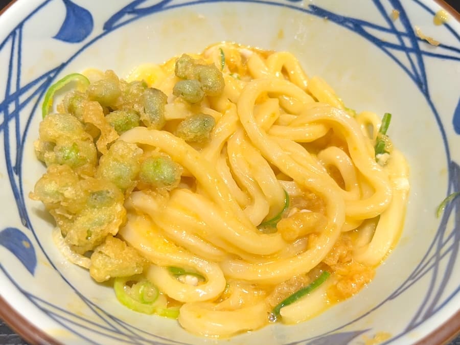 うどんにトッピング