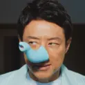 松岡修造がゾウの鼻をつけて「しゅうゾウ」に