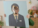顔ハメパネルで“信金さん”に変身